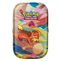Pokémon mini plechovka Vibrant Paldea se dvěma booster balíčky karet Dachsbun a Oricorio